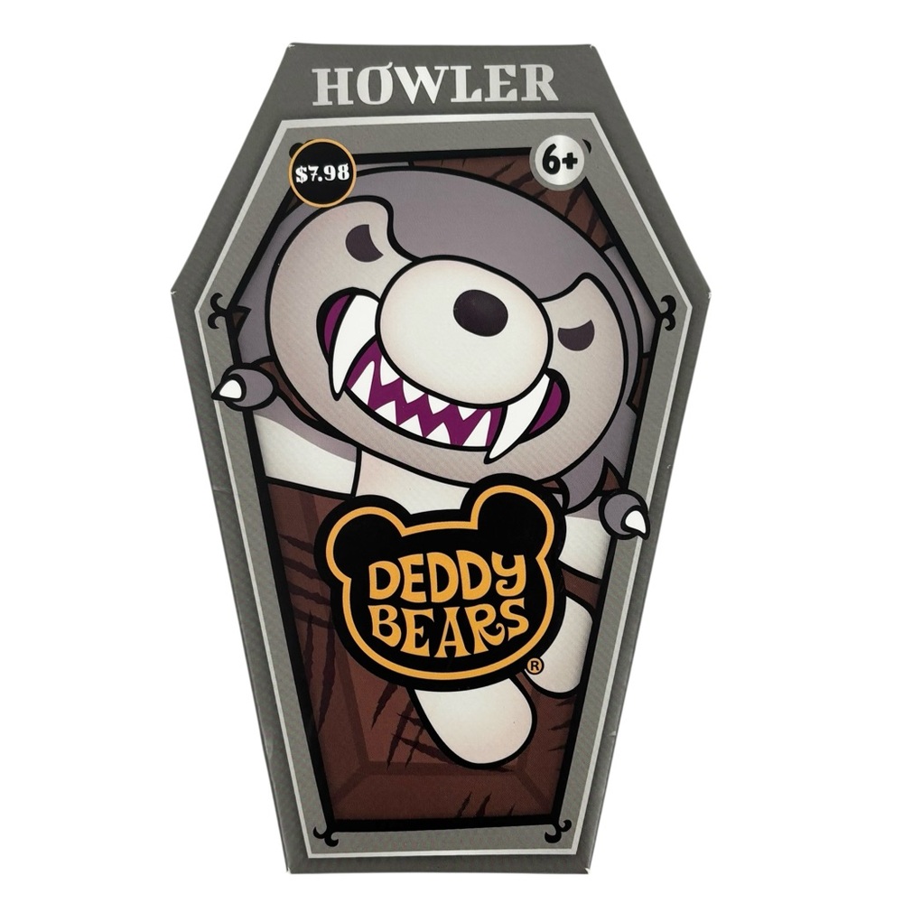 Deddy Bear Howler in His cardboard Coffin 5” Collectable Plush Toy